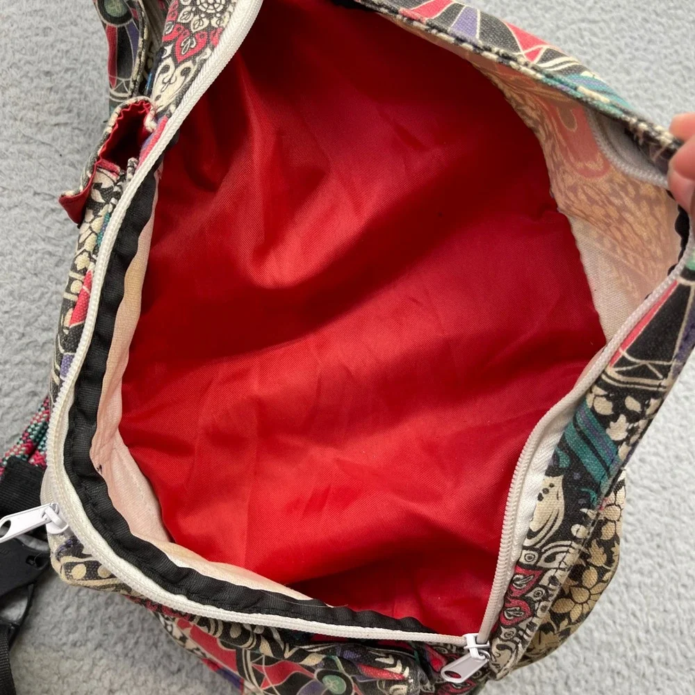KAVU Rope Bag Crosssbody Multi-Color Mandala Canvas Sling Backpack Outdoor Pack